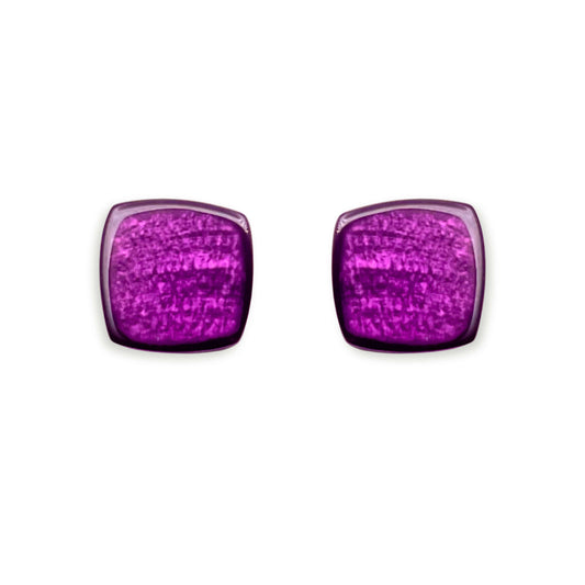 Rainbow Shell Cubes Shiny Stud Earrings