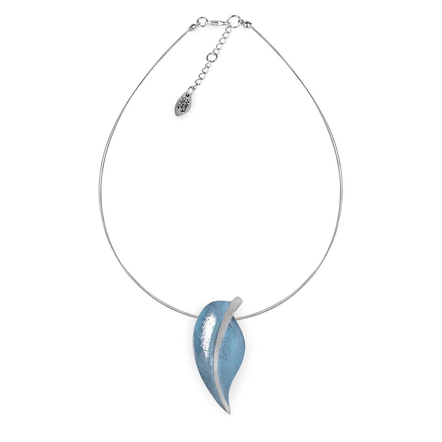 Arctic Pewter Leaf Shiny Pendant | The Jewellery Stop