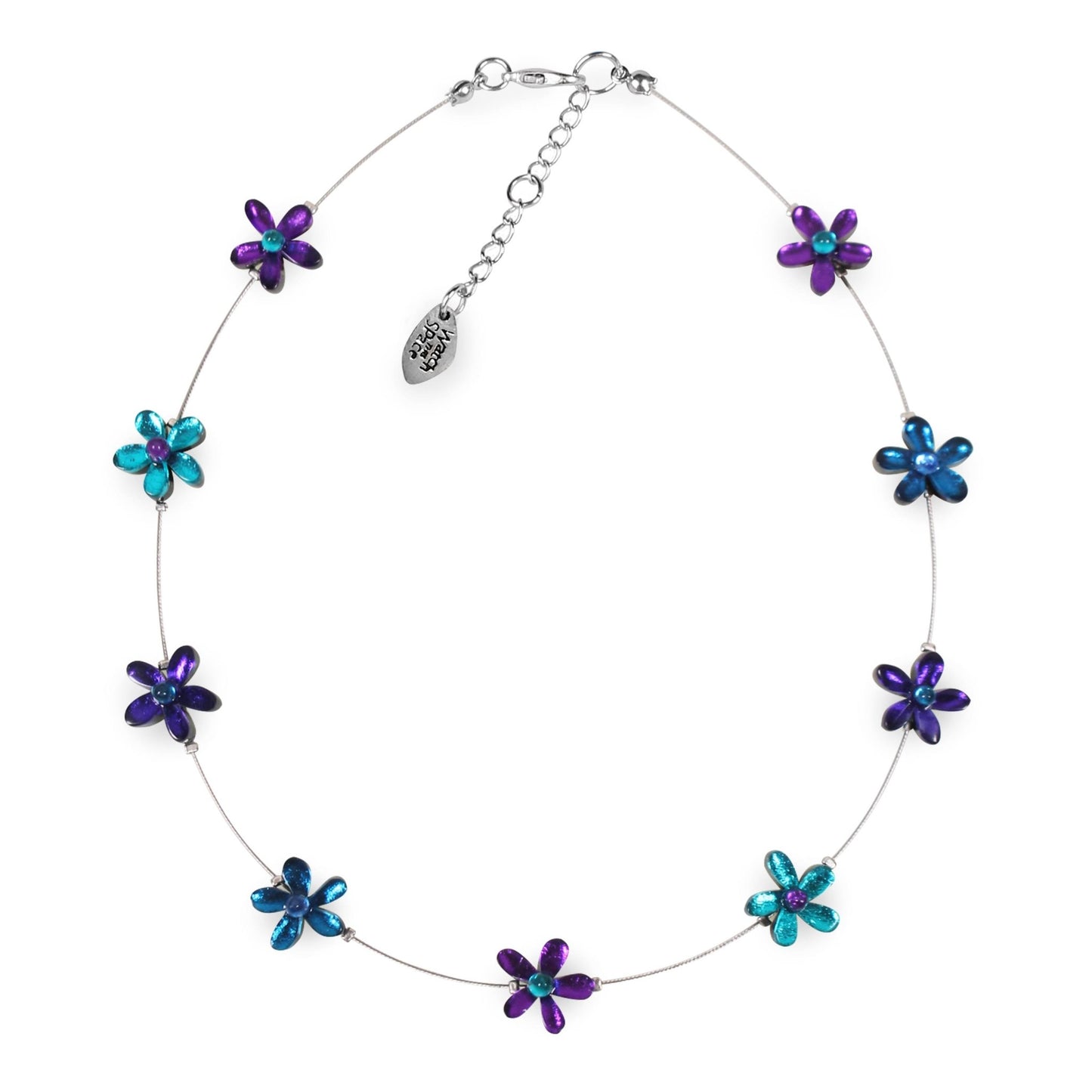 Peacock Flower Shiny Floating Necklace | The Jewellery Stop