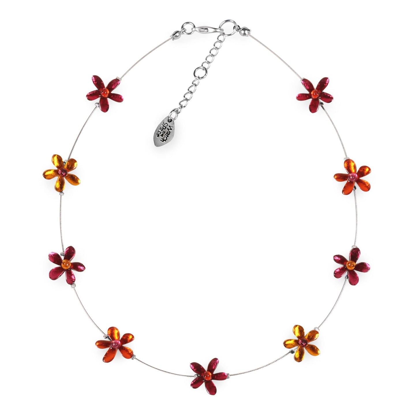 St Tropez Flower Shiny Floating Necklace | The Jewellery Stop