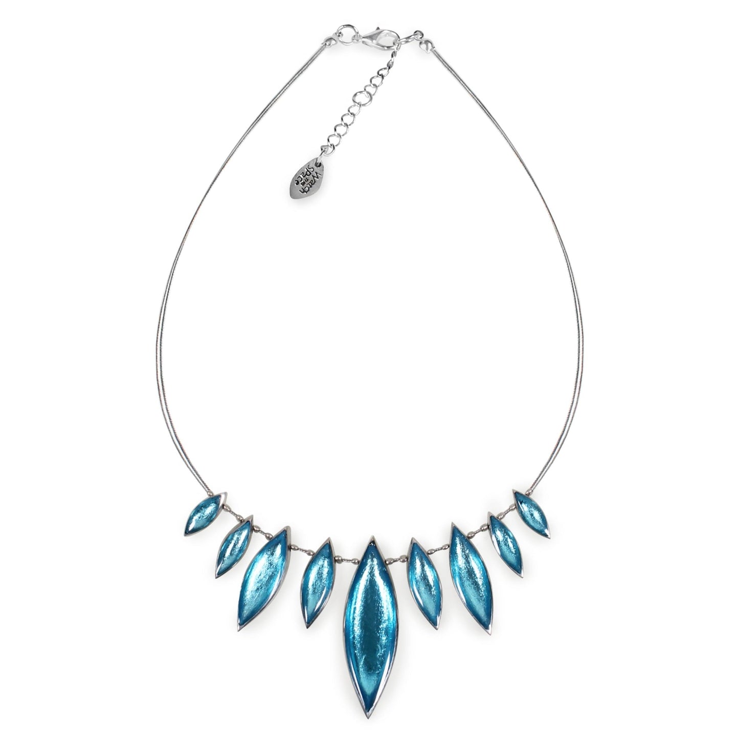 Aqua Pewter Petals Necklace | The Jewellery Stop