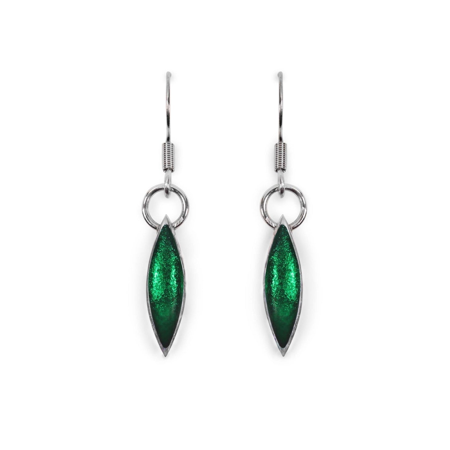 Emerald Pewter Petals Fish Hook Earrings | The Jewellery Stop