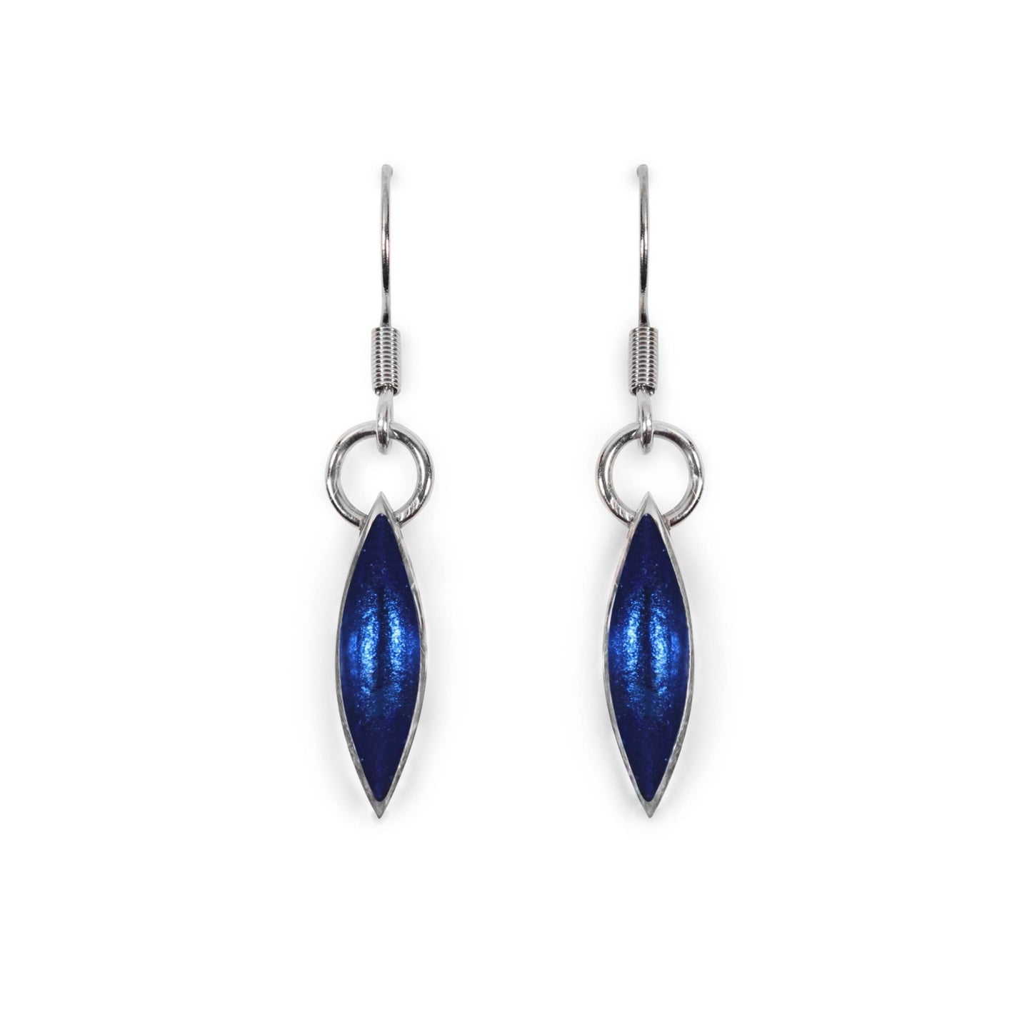 Navy Pewter Petals Fish Hook Earrings | The Jewellery Stop