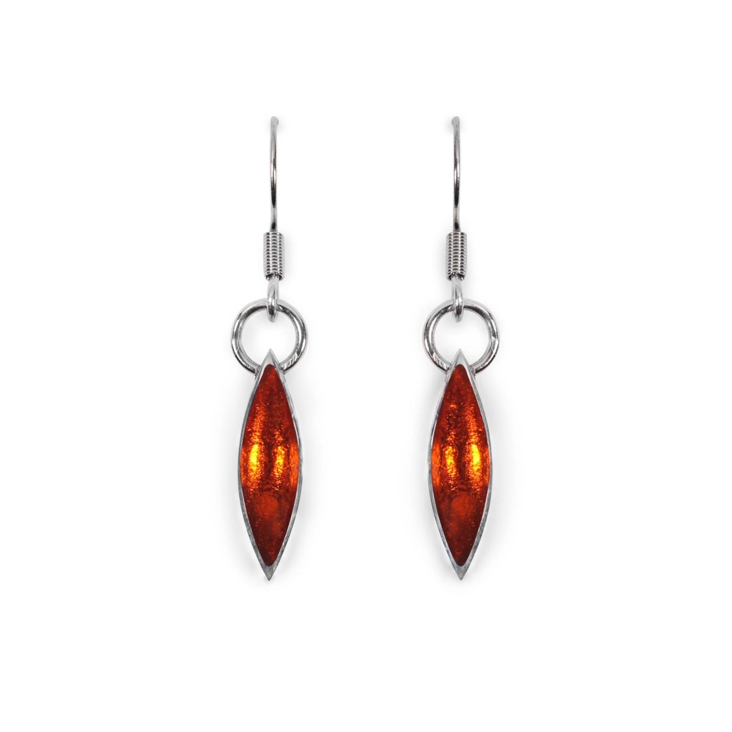 Orange Pewter Petals Fish Hook Earrings | The Jewellery Stop