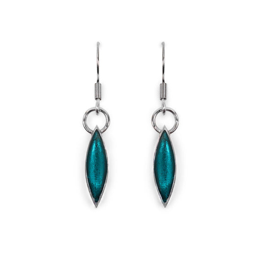 Teal Pewter Petals Fish Hook Earrings | The Jewellery Stop