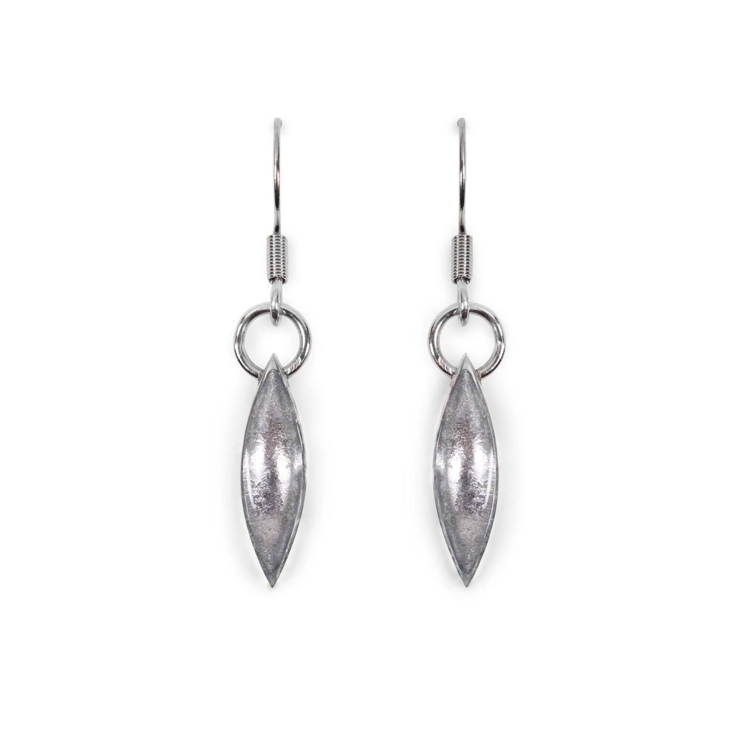 White Pewter Petals Fish Hook Earrings | The Jewellery Stop