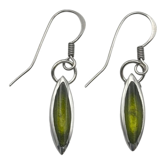 Lime Pewter Petals Fish Hook Earrings | The Jewellery Stop