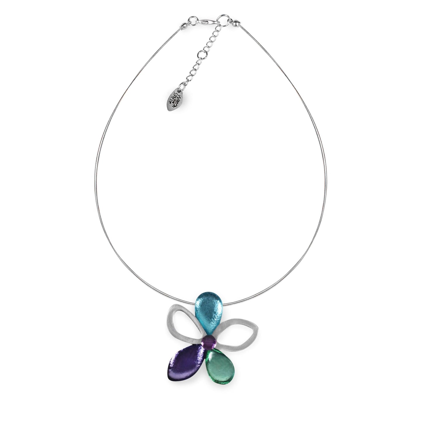 Bluebell Eclectic Flower Shiny Pendant on Wire | The Jewellery Stop