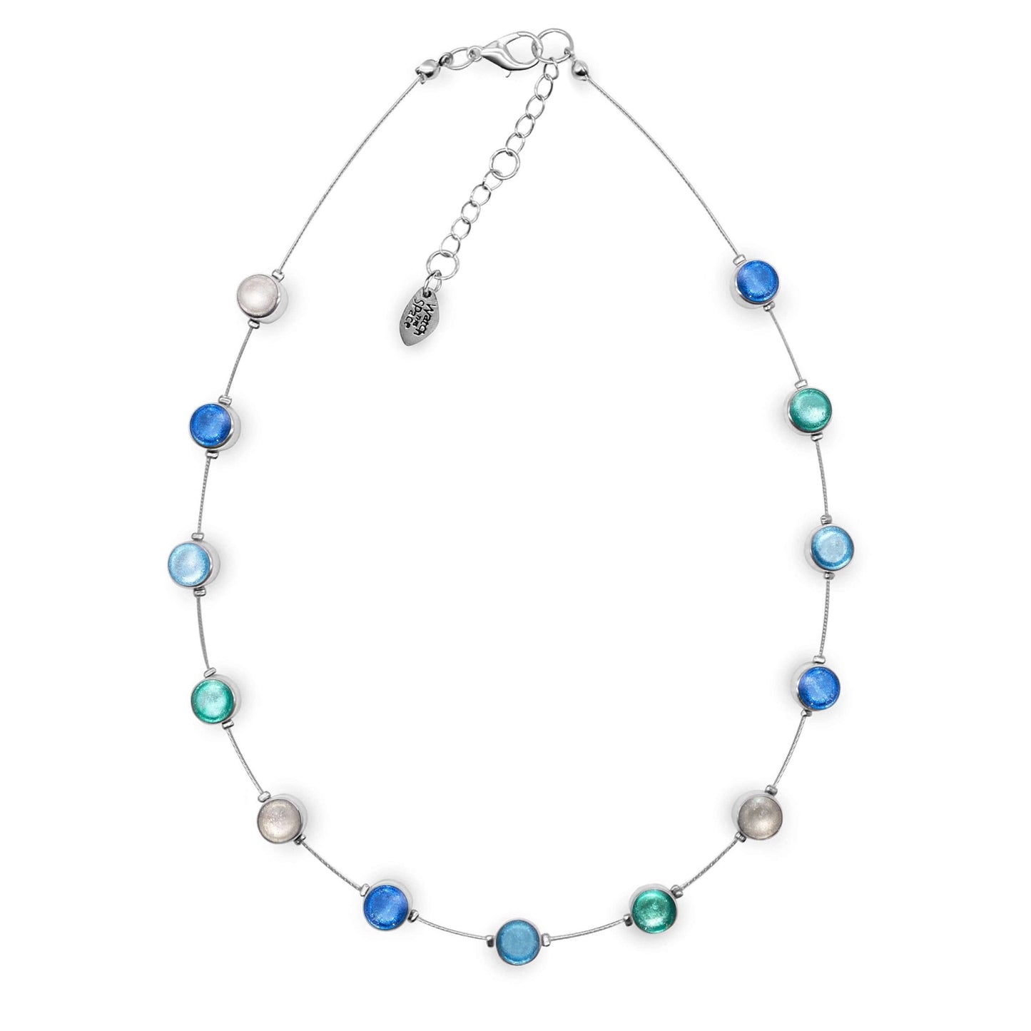 Arctic Aluminium Circles Small Shiny Floating Necklace | The Jewellery Stop