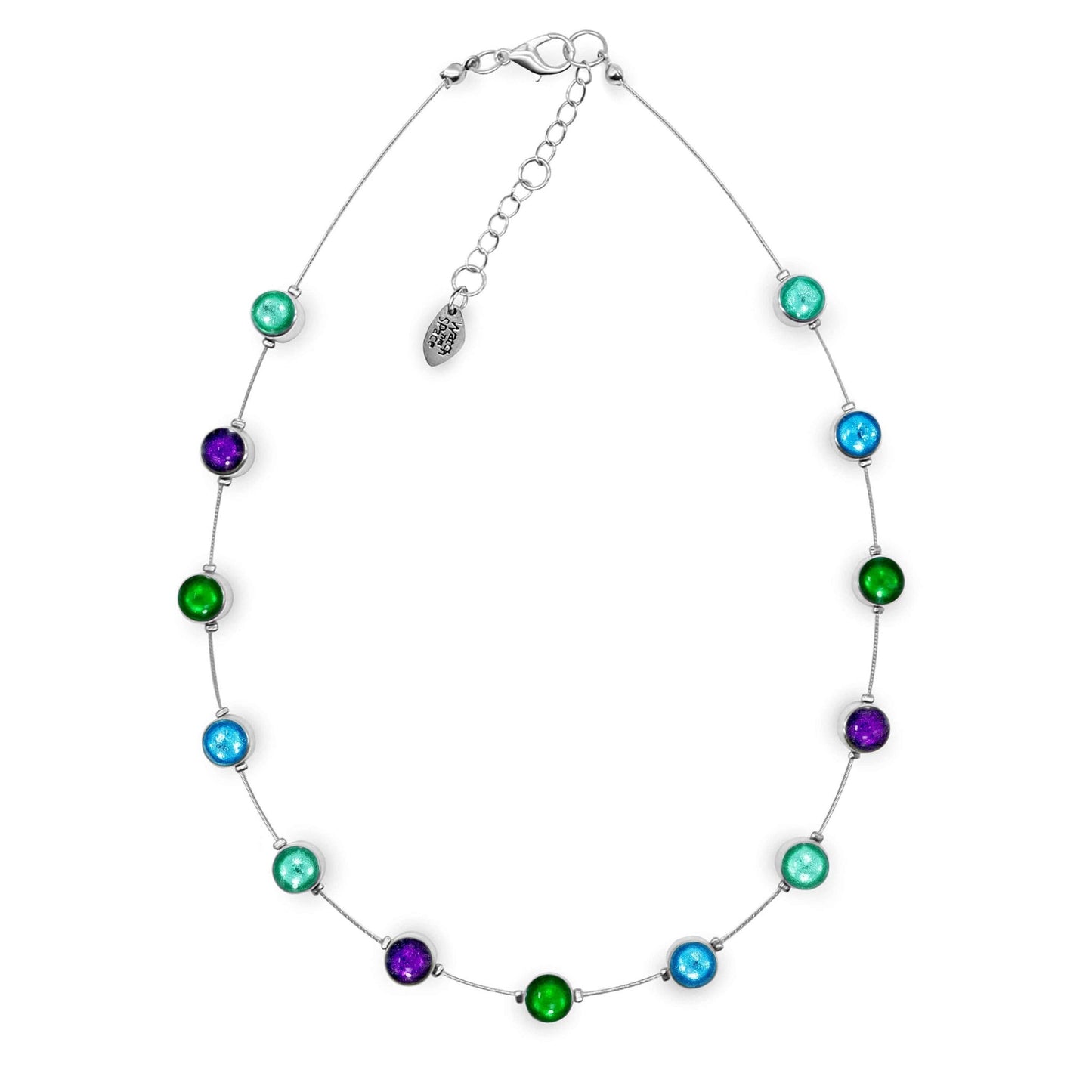 Aurora Aluminium Circles Small Shiny Floating Necklace | The Jewellery Stop