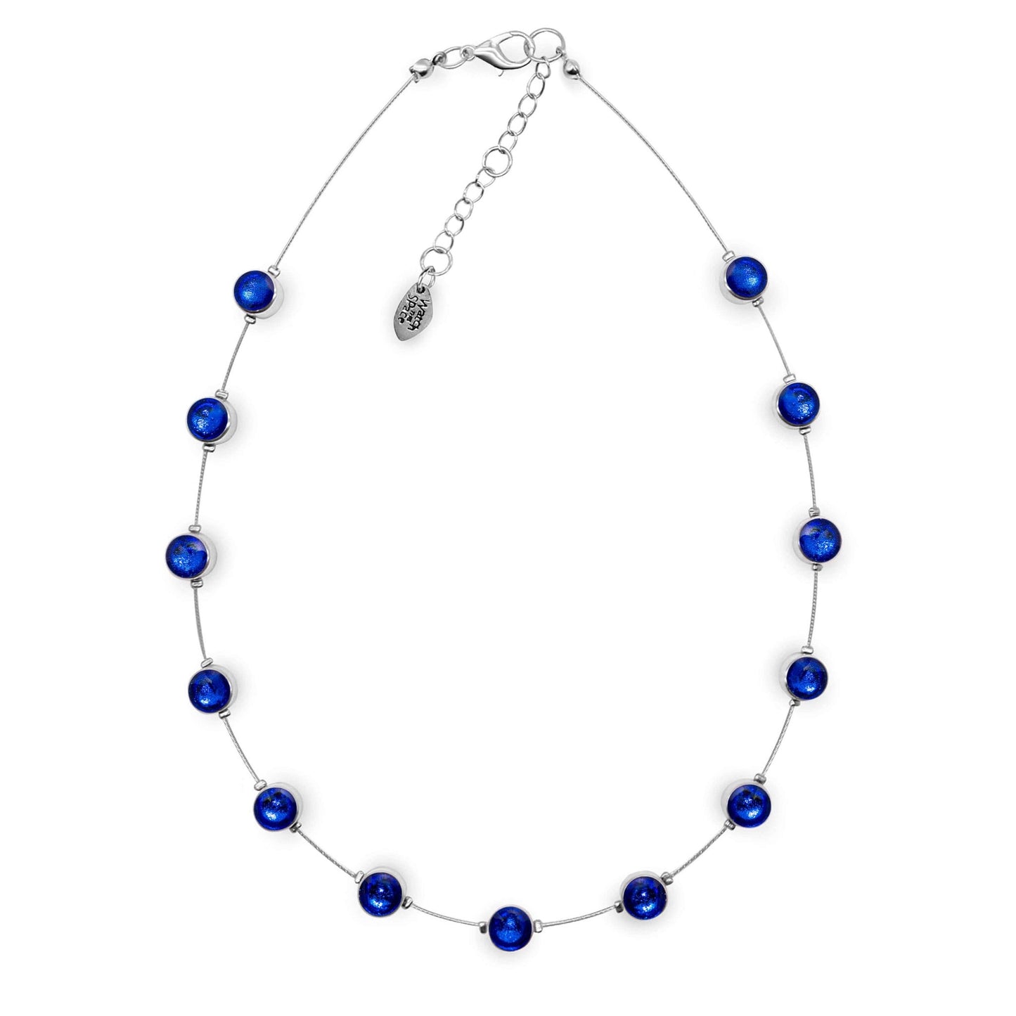 Azure Aluminium Circles Small Shiny Floating Necklace | The Jewellery Stop