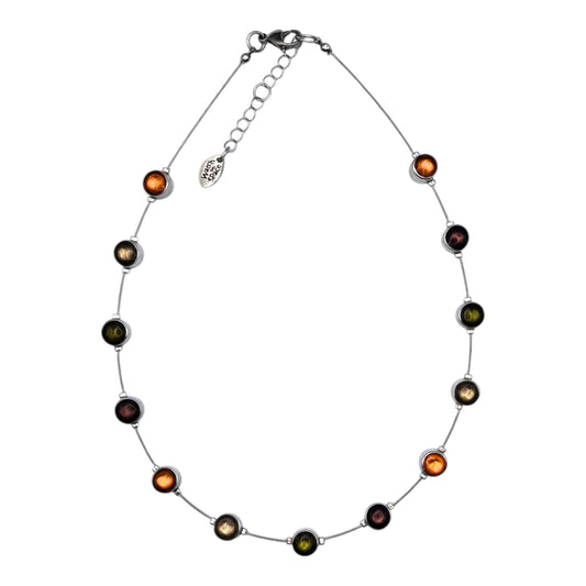 Pistachio Aluminium Circles Small Shiny Floating Necklace | The Jewellery Stop
