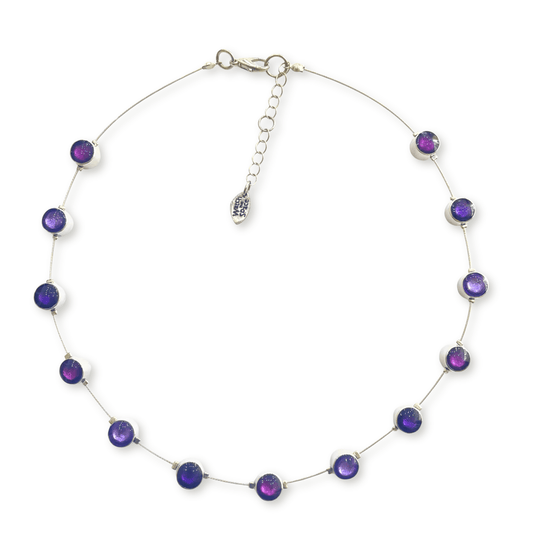 Sweetpea Aluminium Circles Small Shiny Floating Necklace