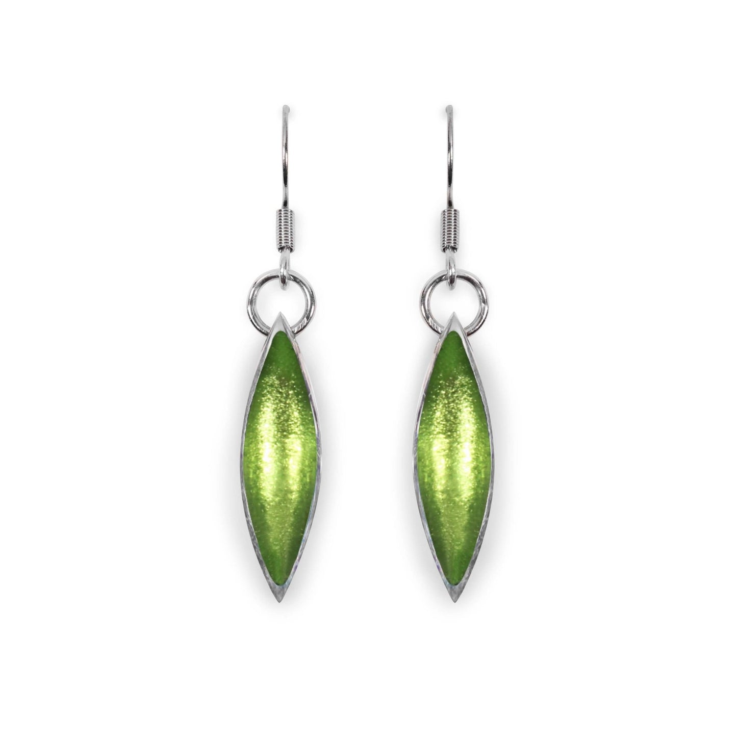 Kiwi Pewter Petals Large Fish Hook Earrings | The Jewellery Stop