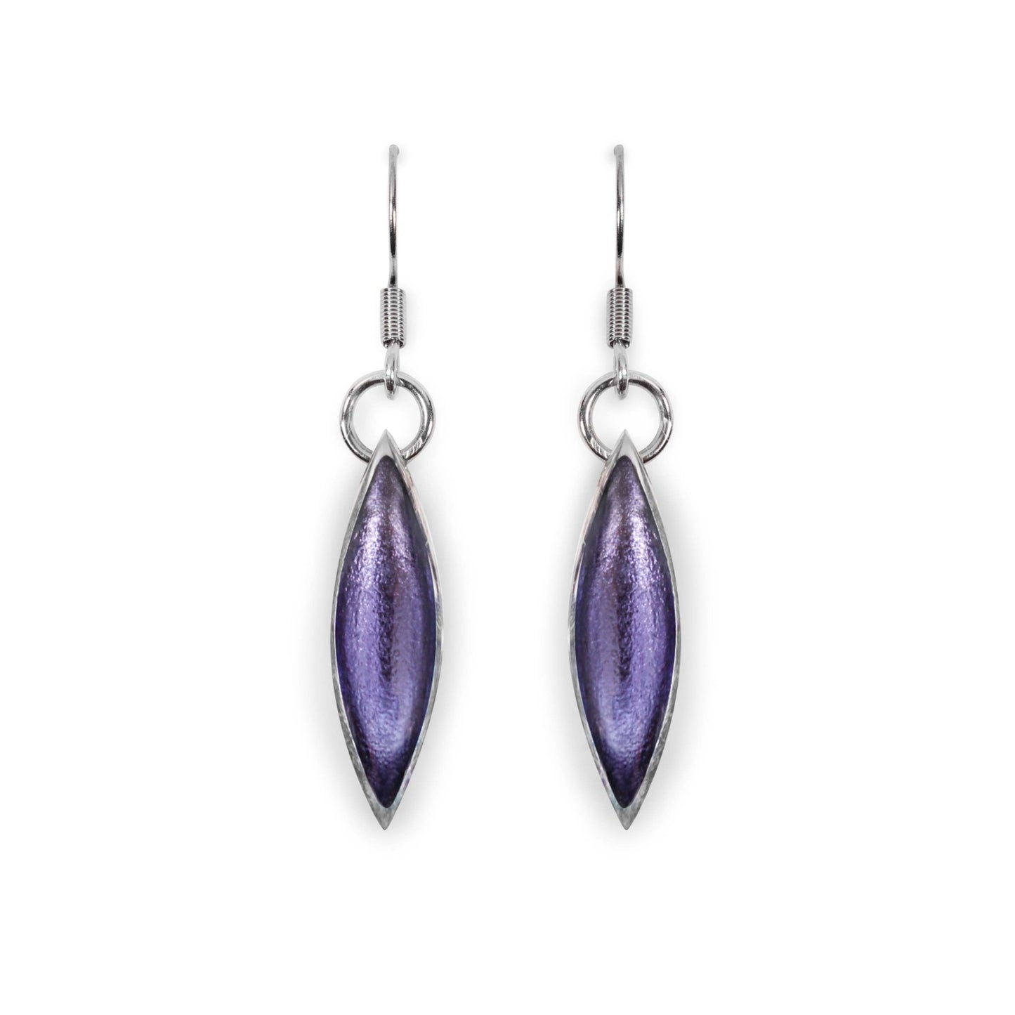 Lavender Pewter Petals Large Fish Hook Earrings | The Jewellery Stop