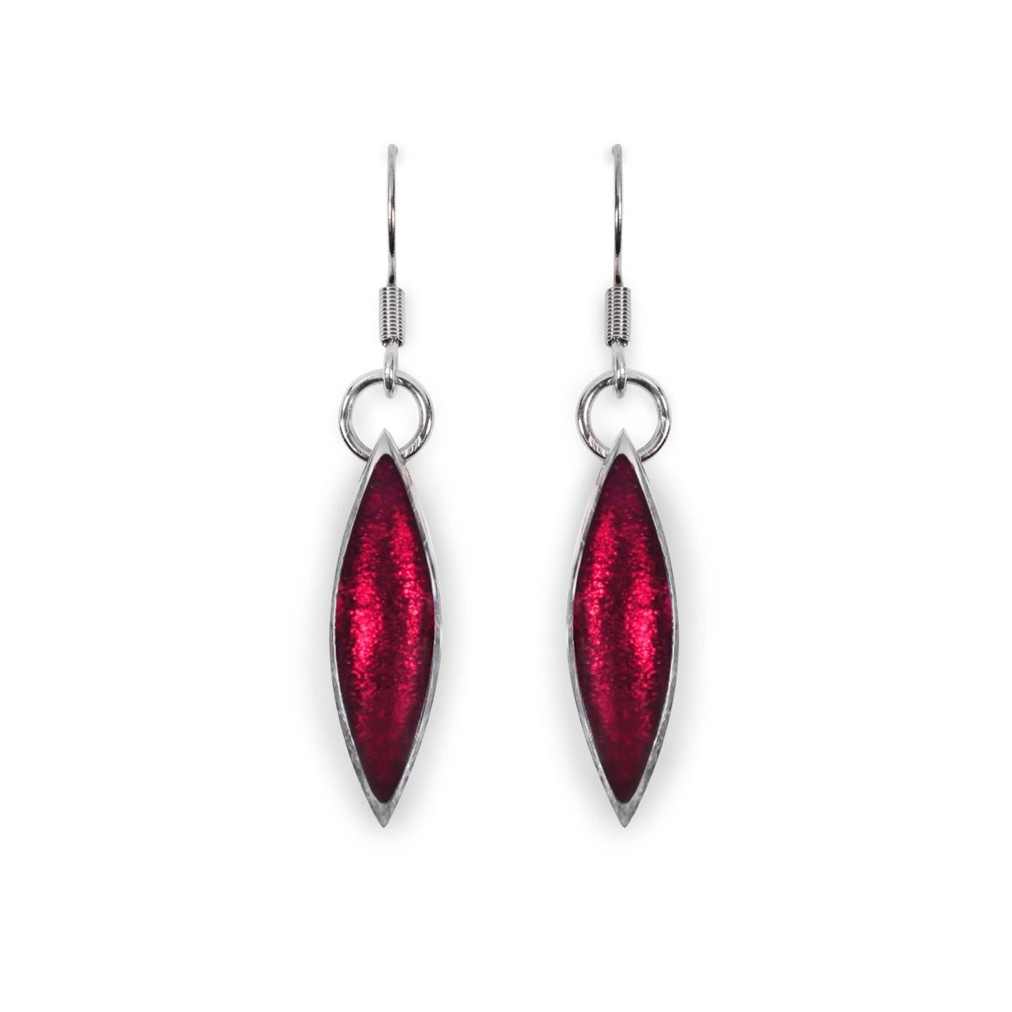 Pink Pewter Petals Large Fish Hook Earrings | The Jewellery Stop