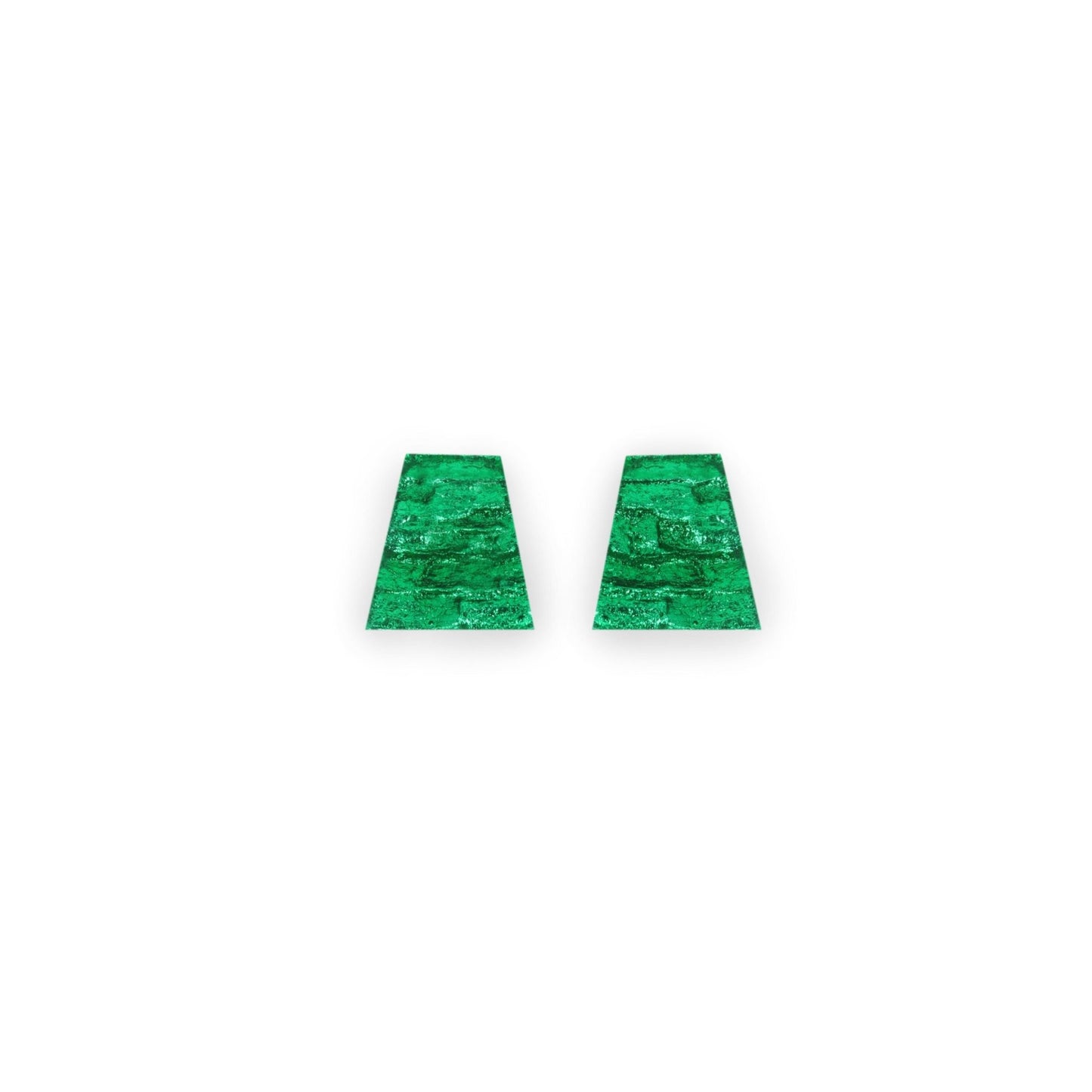 Emerald Aztec Shiny Extra Large Stud Earrings | The Jewellery Stop
