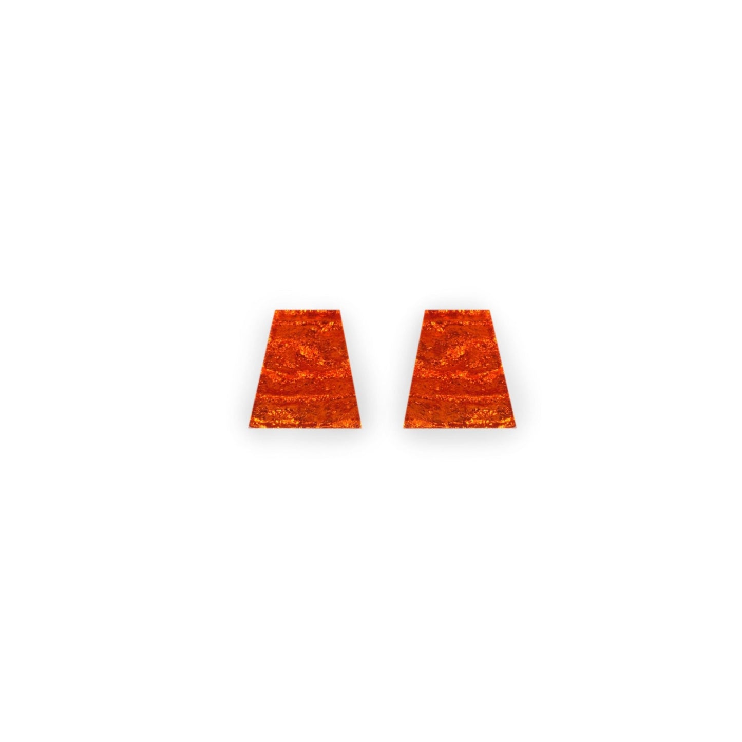 Orange Aztec Shiny Extra Large Stud Earrings | The Jewellery Stop