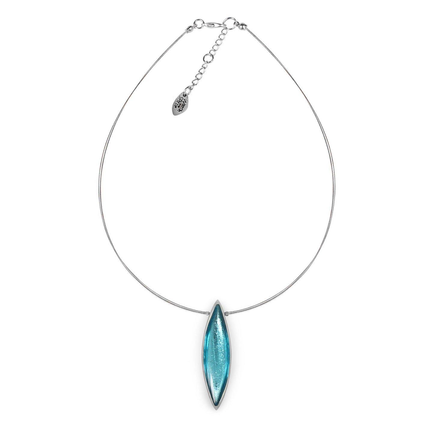 Aqua Pewter Petals Single Pendant | The Jewellery Stop