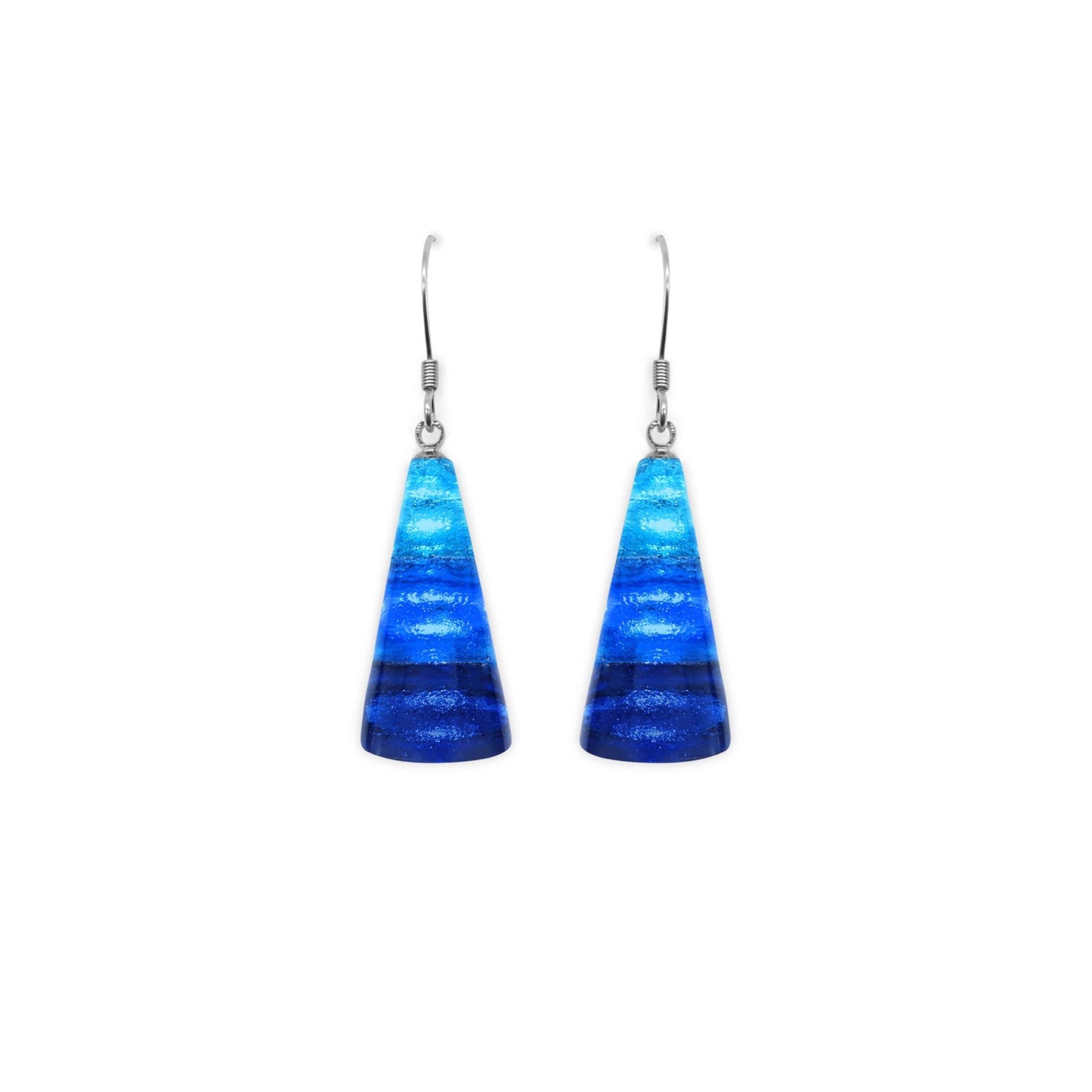Ocean Deco Triangle Shiny Fish Hook Earrings | The Jewellery Stop