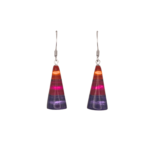 Sherbet Deco Triangle Shiny Fish Hook Earrings | The Jewellery Stop