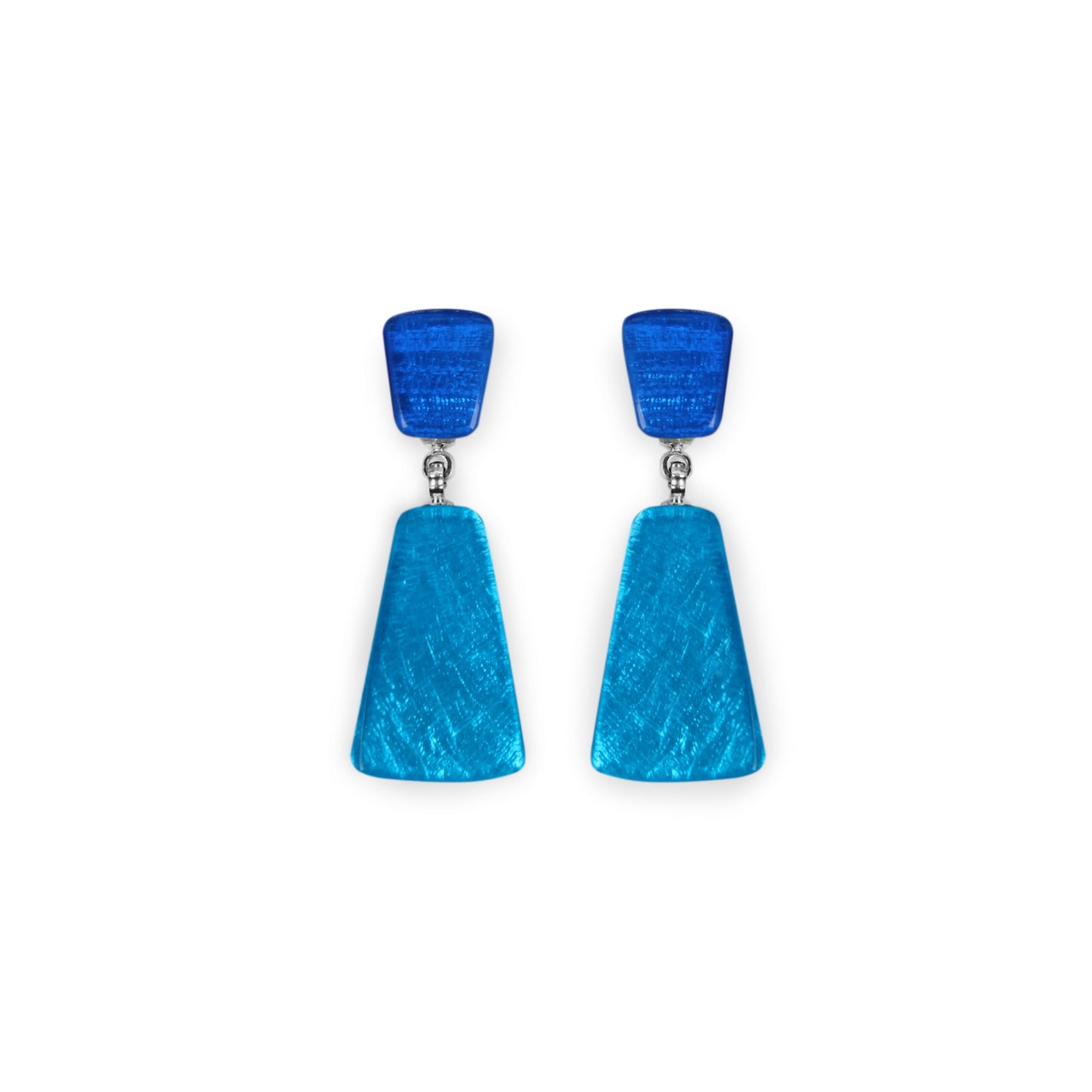 Turquoise Empress Shiny Double Drop Stud Earrings | The Jewellery Stop