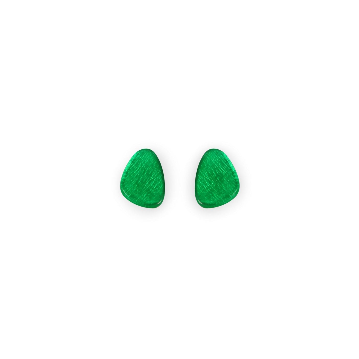 Verdigris Triangle Eclectic Shiny Stud Earrings | The Jewellery Stop