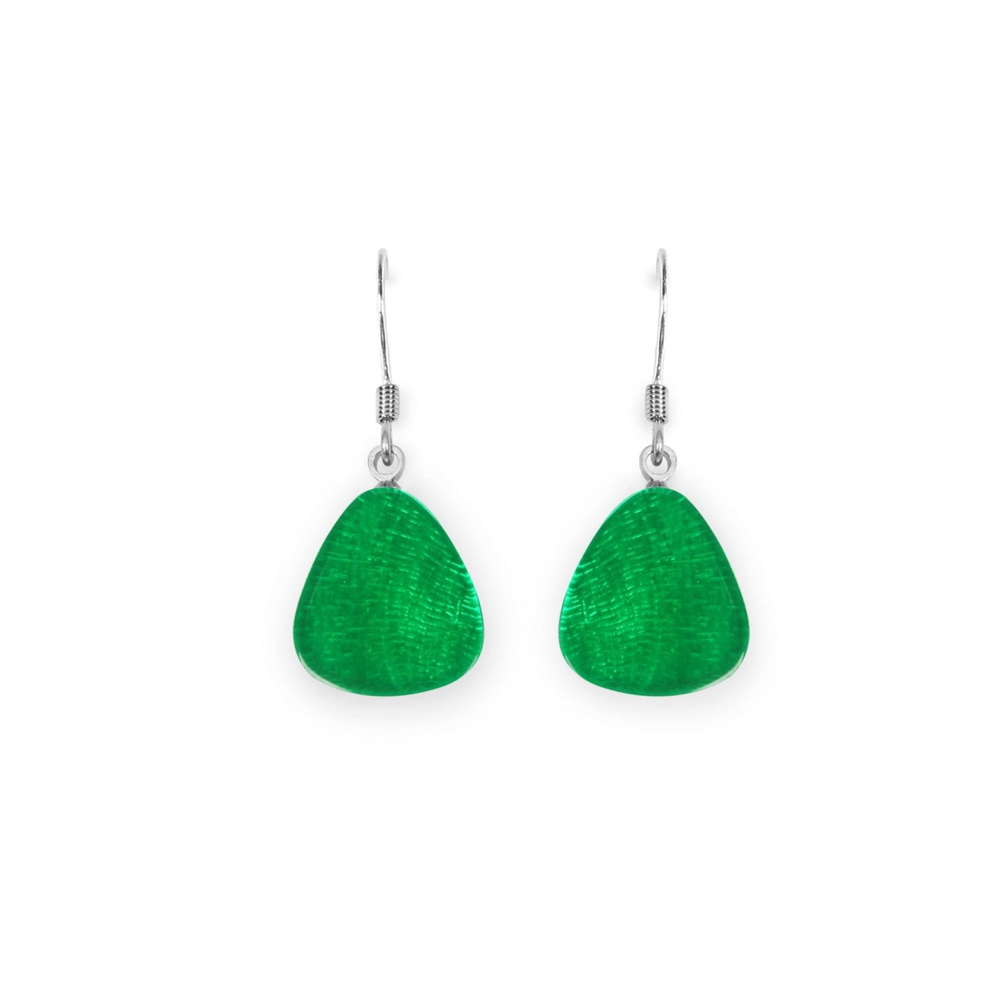 Verdigris Triangle Eclectic Shiny Fish Hook Earrings | The Jewellery Stop
