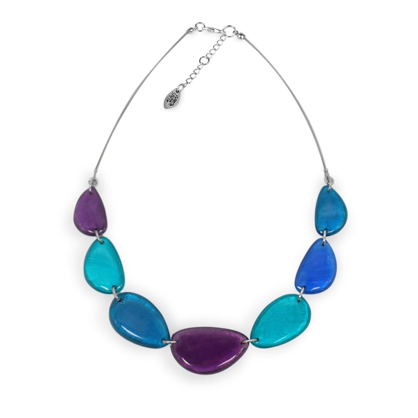 Peacock Pebble Triangle Shiny Necklace | The Jewellery Stop