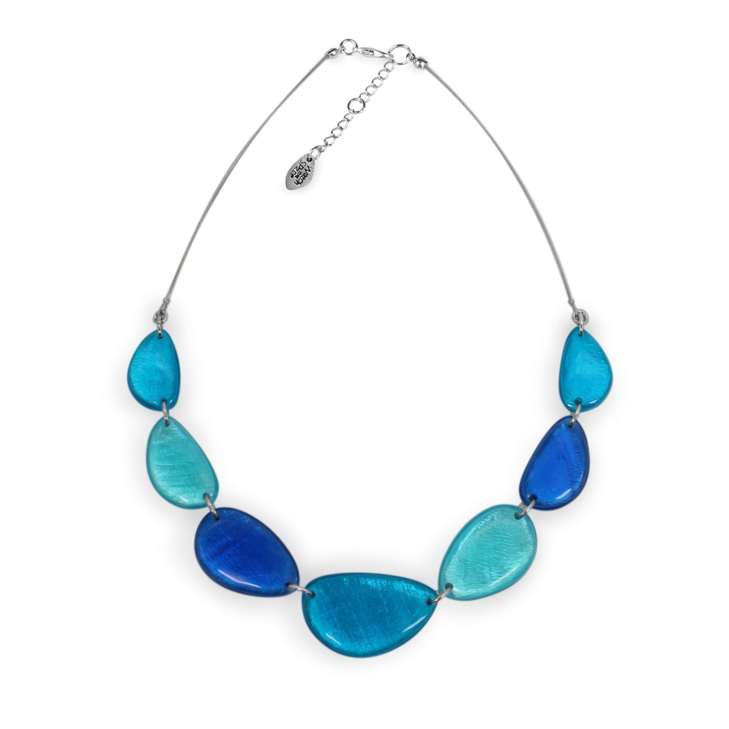 Turquoise Pebble Triangle Shiny Necklace | The Jewellery Stop