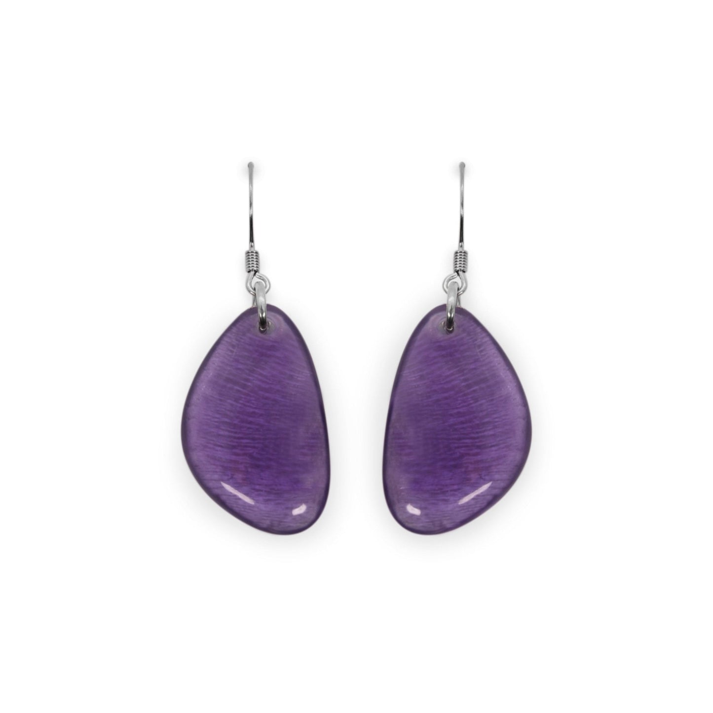 Nessie Pebble Triangle Shiny Fish Hook Earrings | The Jewellery Stop