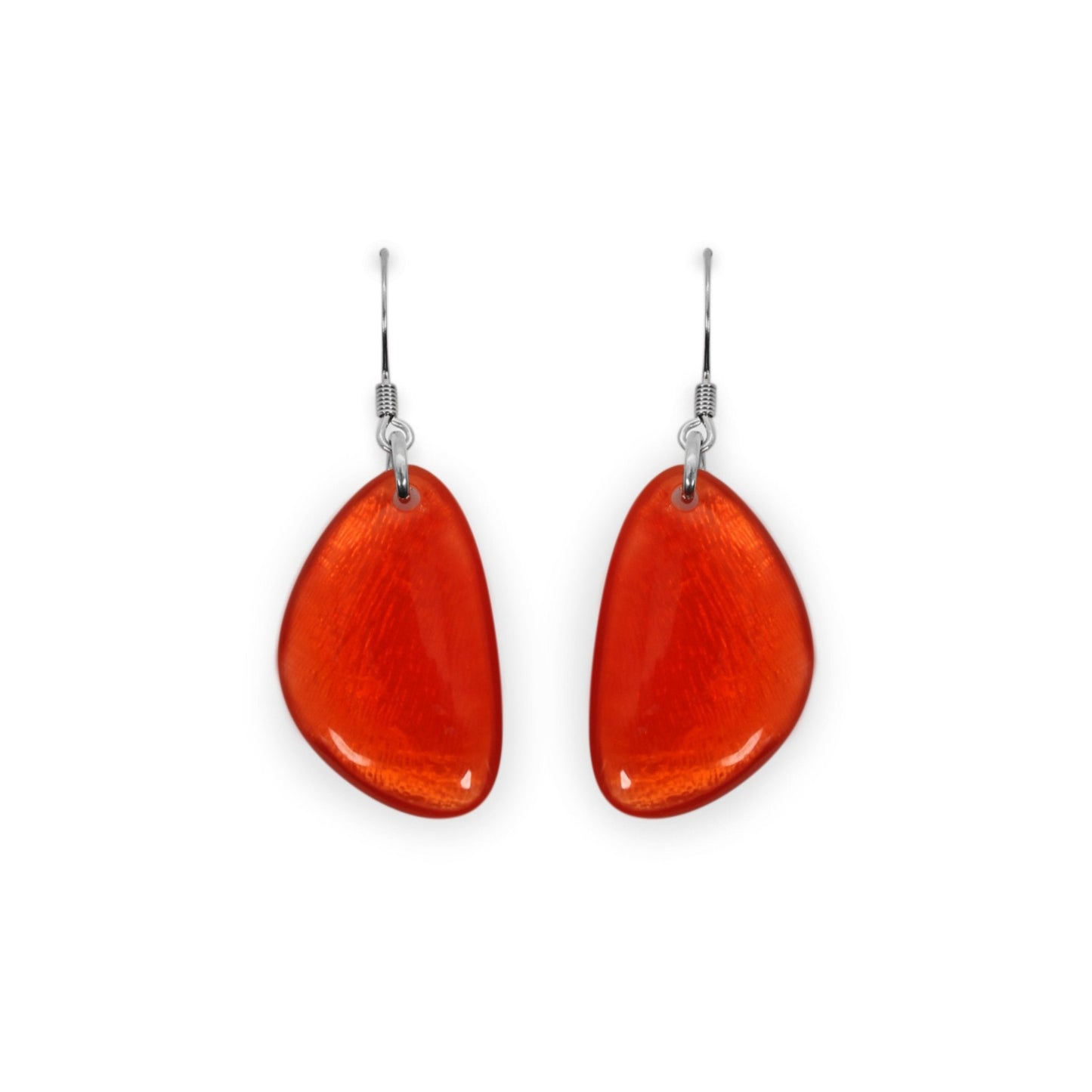 St Tropez Pebble Triangle Shiny Fish Hook Earrings | The Jewellery Stop