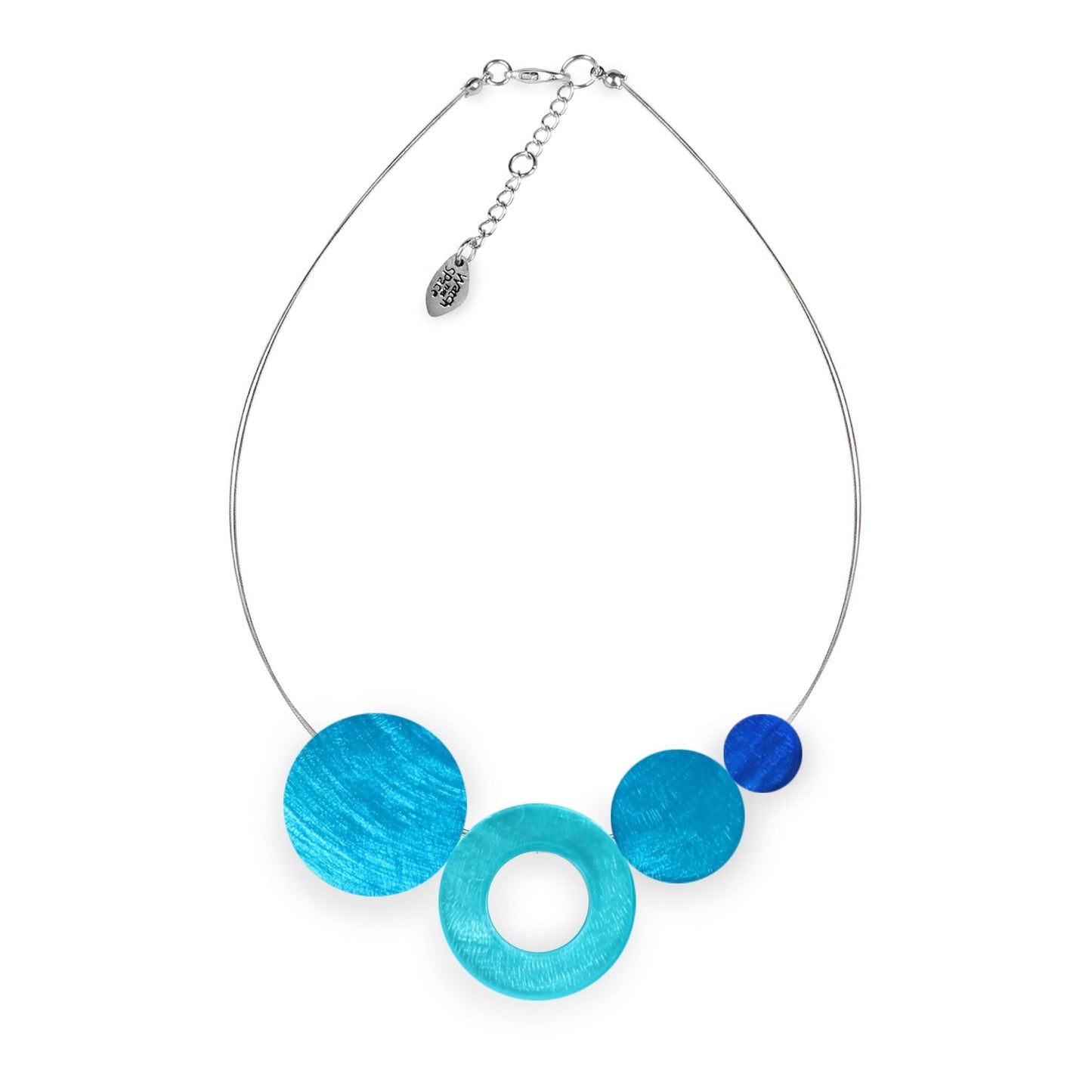 Turquoise Eclectic Shell Circles Shiny Necklace | The Jewellery Stop