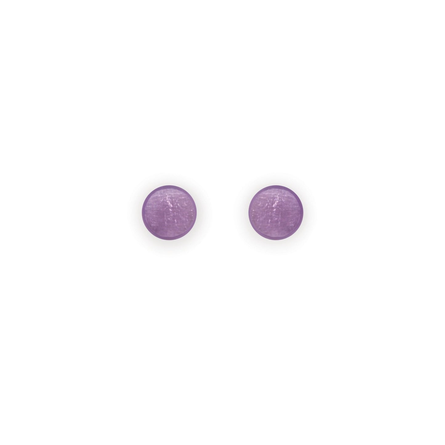 Lilac Eclectic Shell Circles Shiny Stud Earrings | The Jewellery Stop