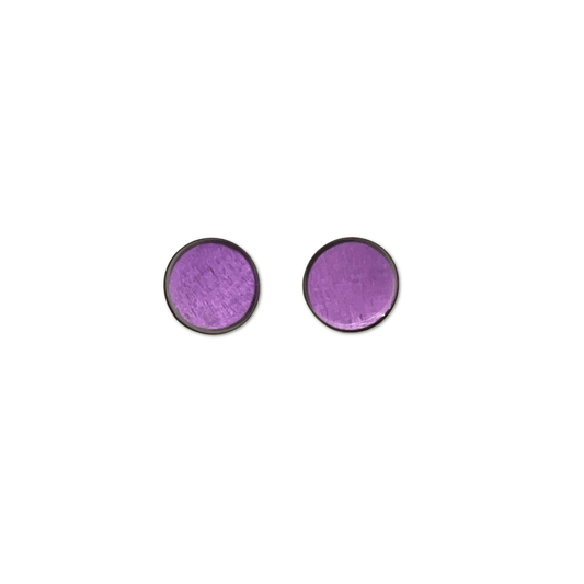 Peacock Eclectic Shell Circles Shiny Stud Earrings | The Jewellery Stop