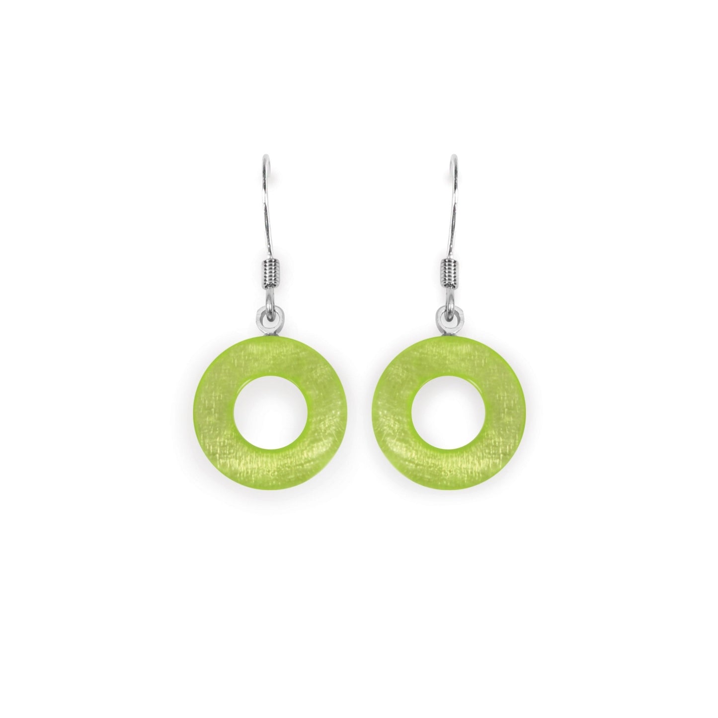 Nessie Eclectic Shell Circles Shiny Fish Hook Earrings | The Jewellery Stop