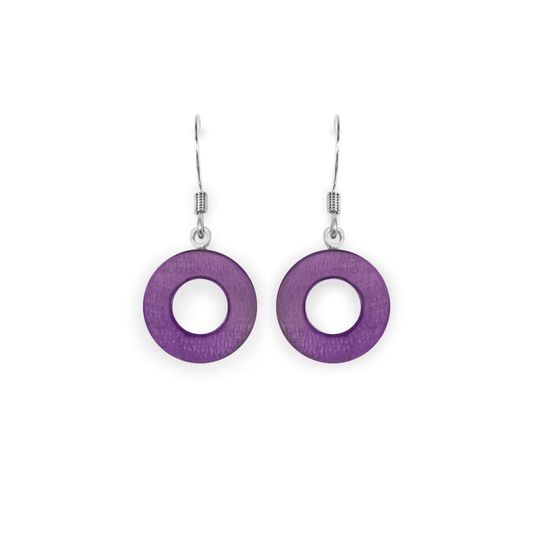 Peacock Eclectic Shell Circles Shiny Fish Hook Earrings | The Jewellery Stop