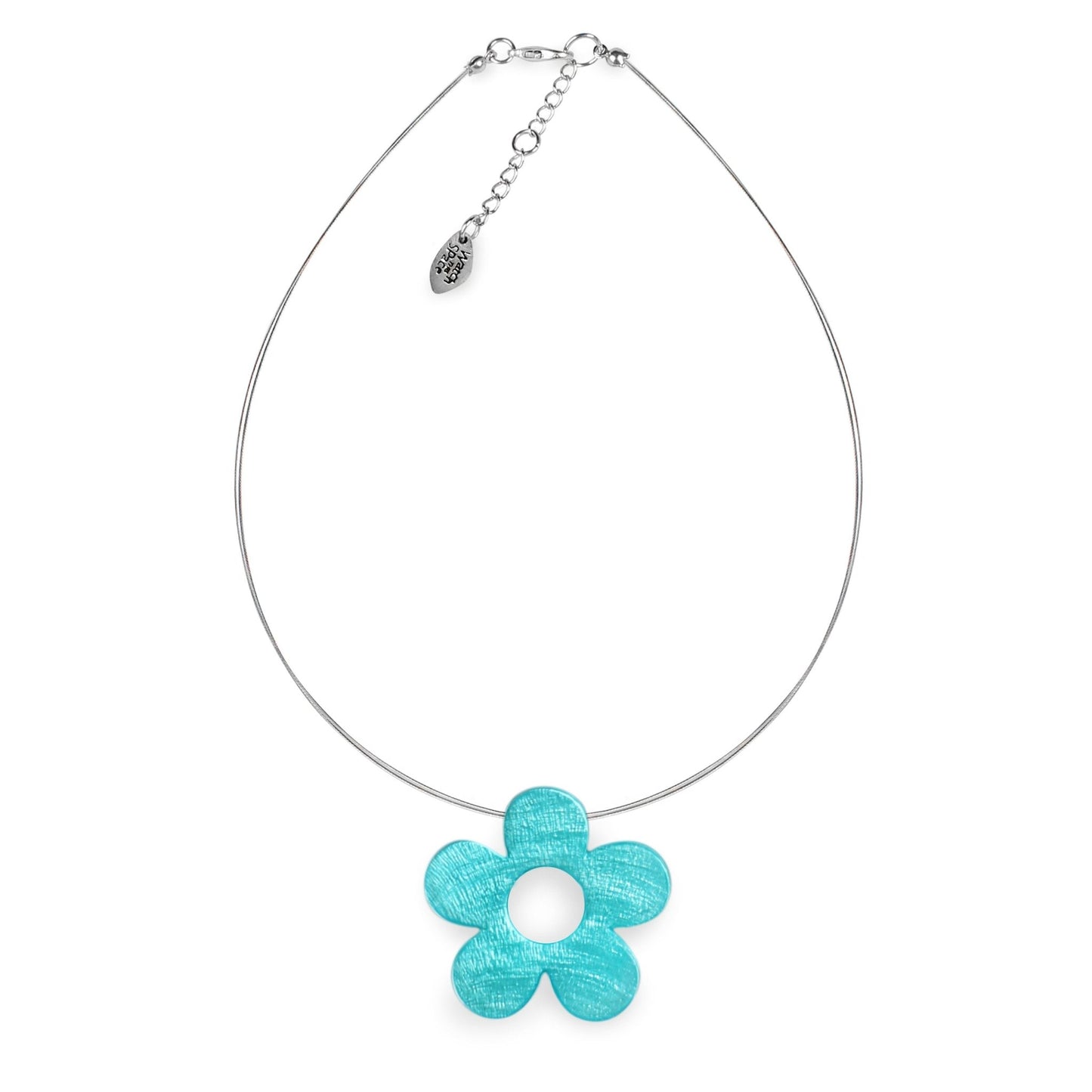 Aqua Donut Shell Flower Shiny Pendant | The Jewellery Stop