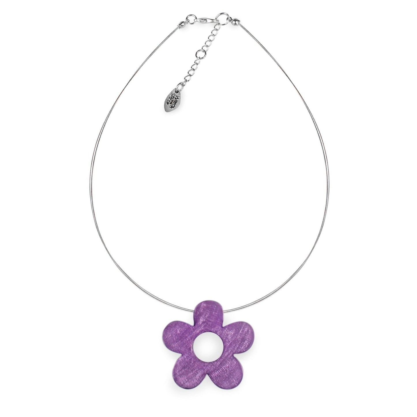 Lilac Donut Shell Flower Shiny Pendant | The Jewellery Stop