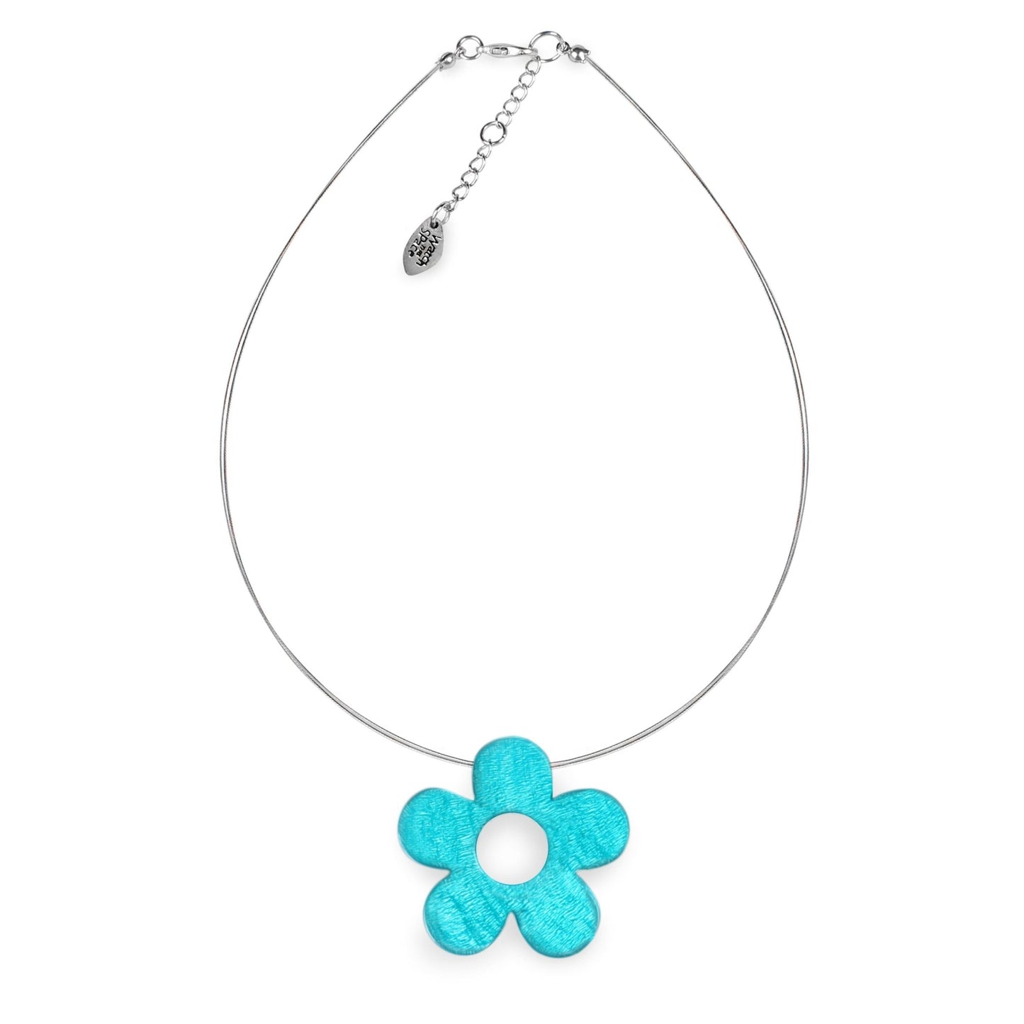 Teal Donut Shell Flower Shiny Pendant | The Jewellery Stop