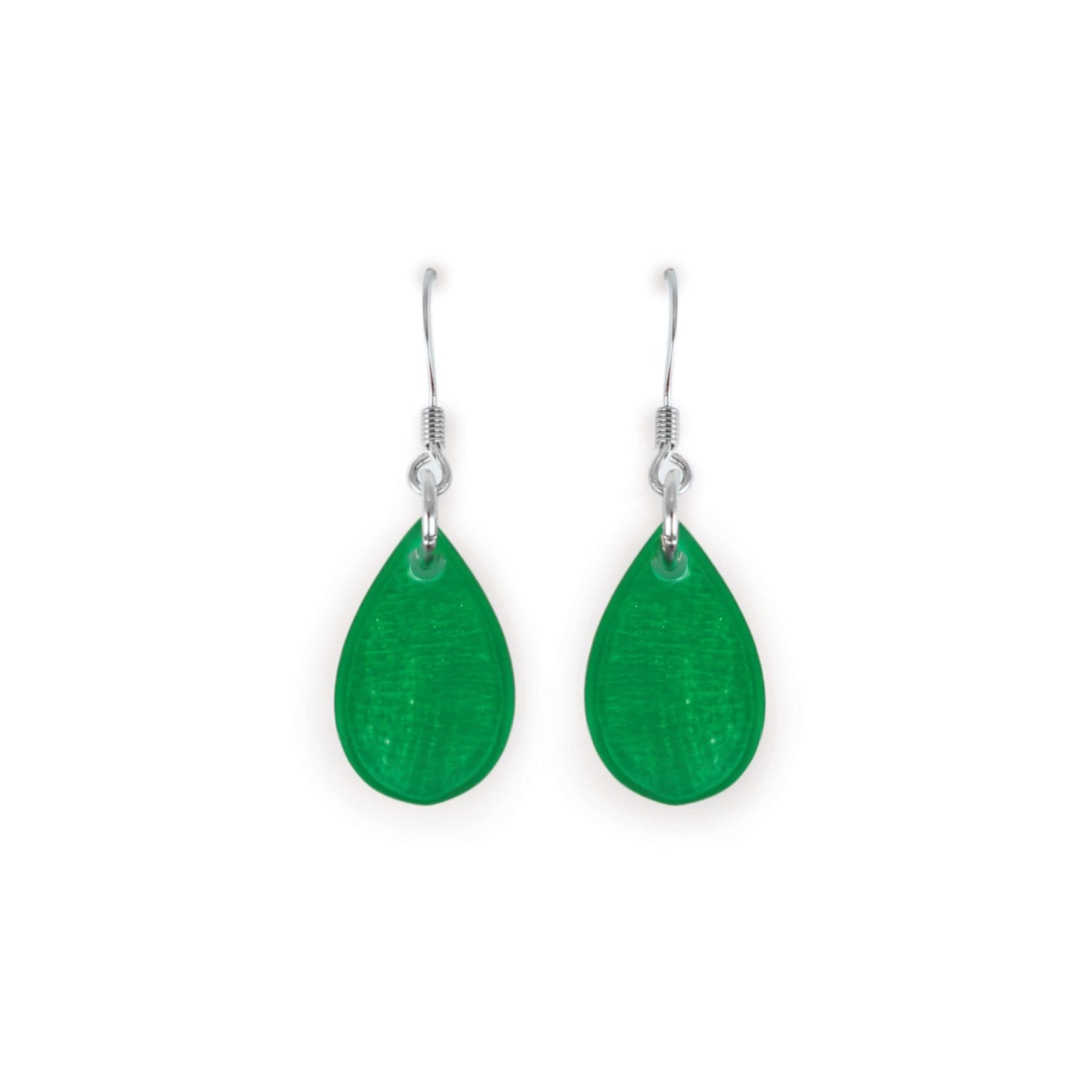 Emerald Shell Flower Shiny Fish Hook Earrings | The Jewellery Stop