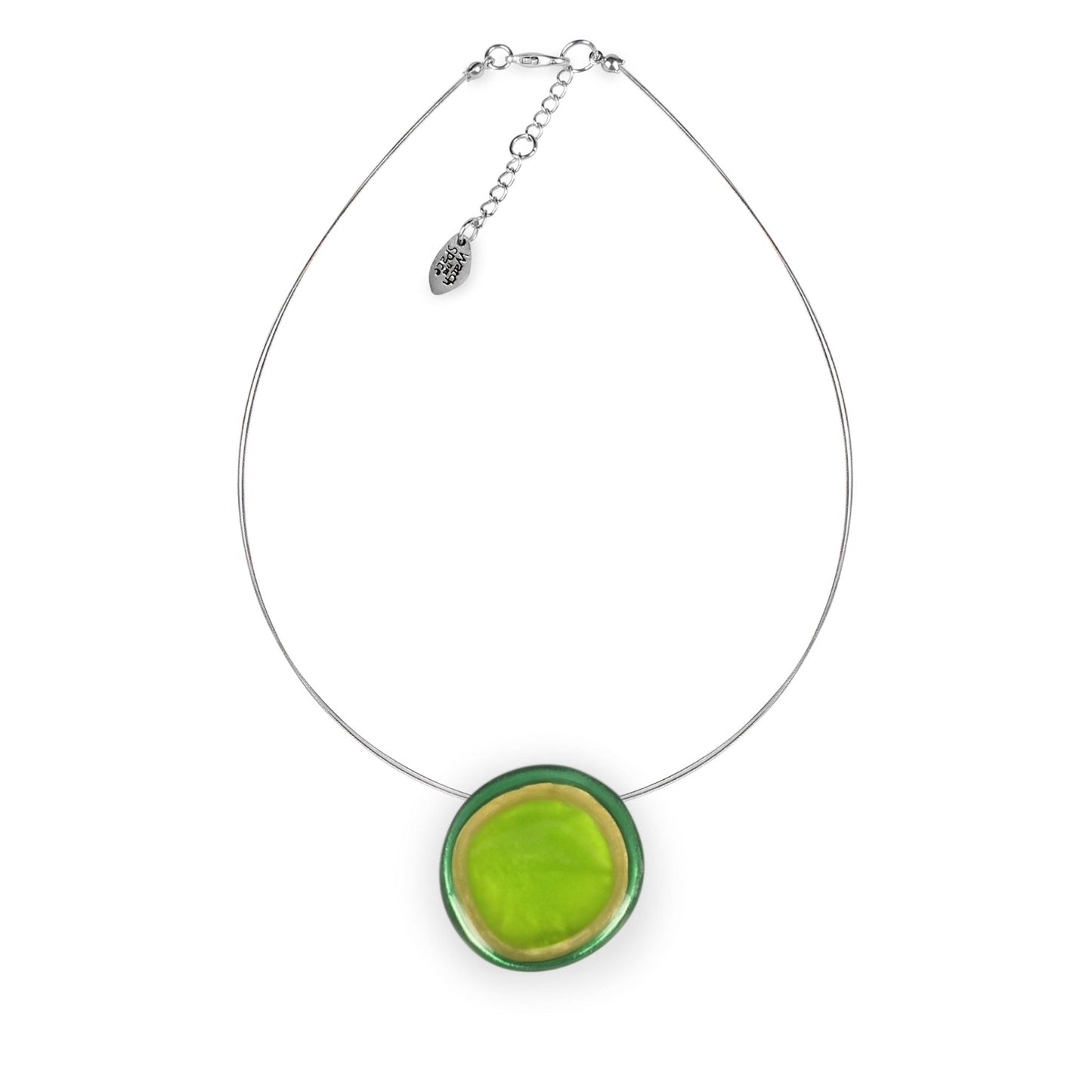 Kiwi Resin Pebble Shiny Pendant | The Jewellery Stop