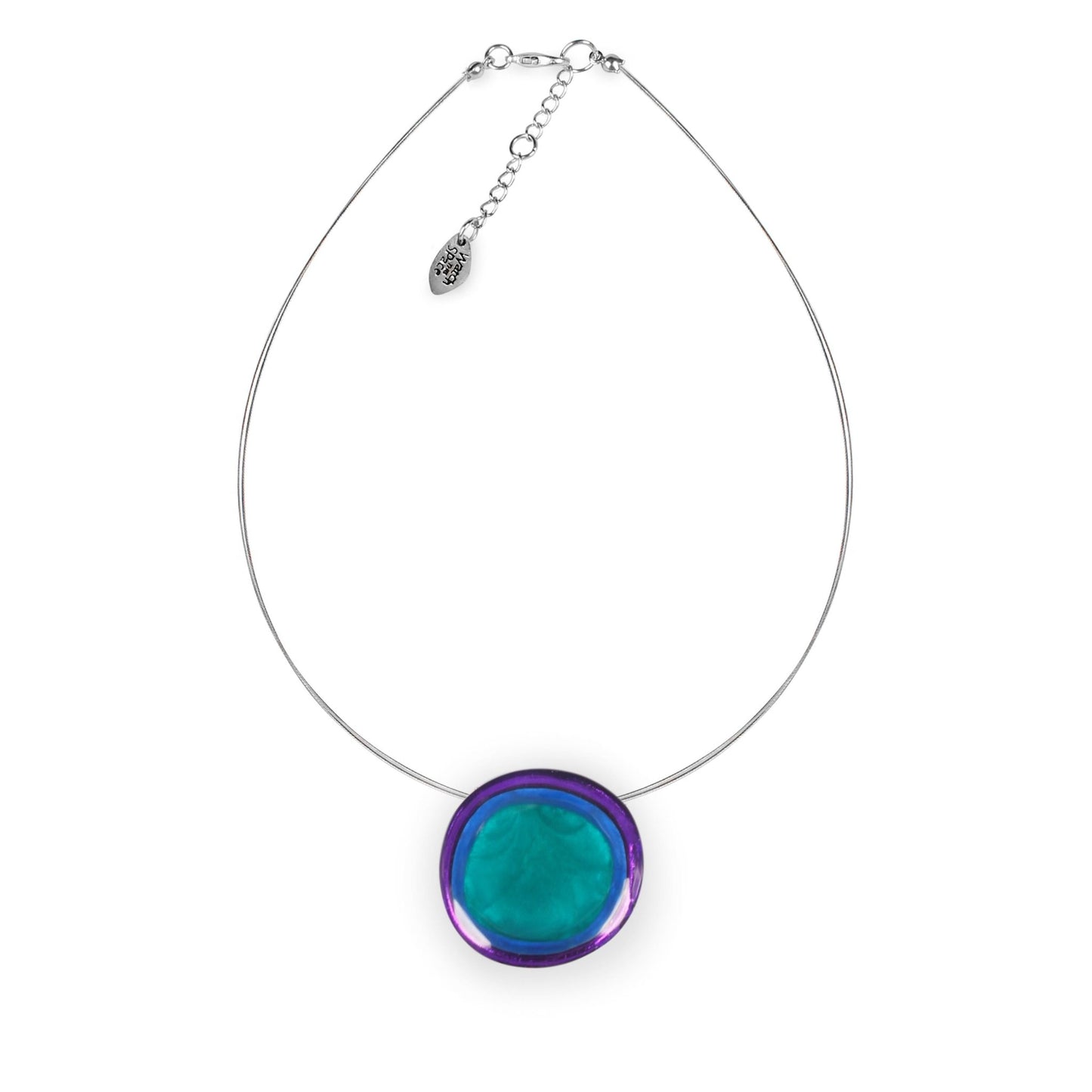 Peacock Resin Pebble Shiny Pendant | The Jewellery Stop