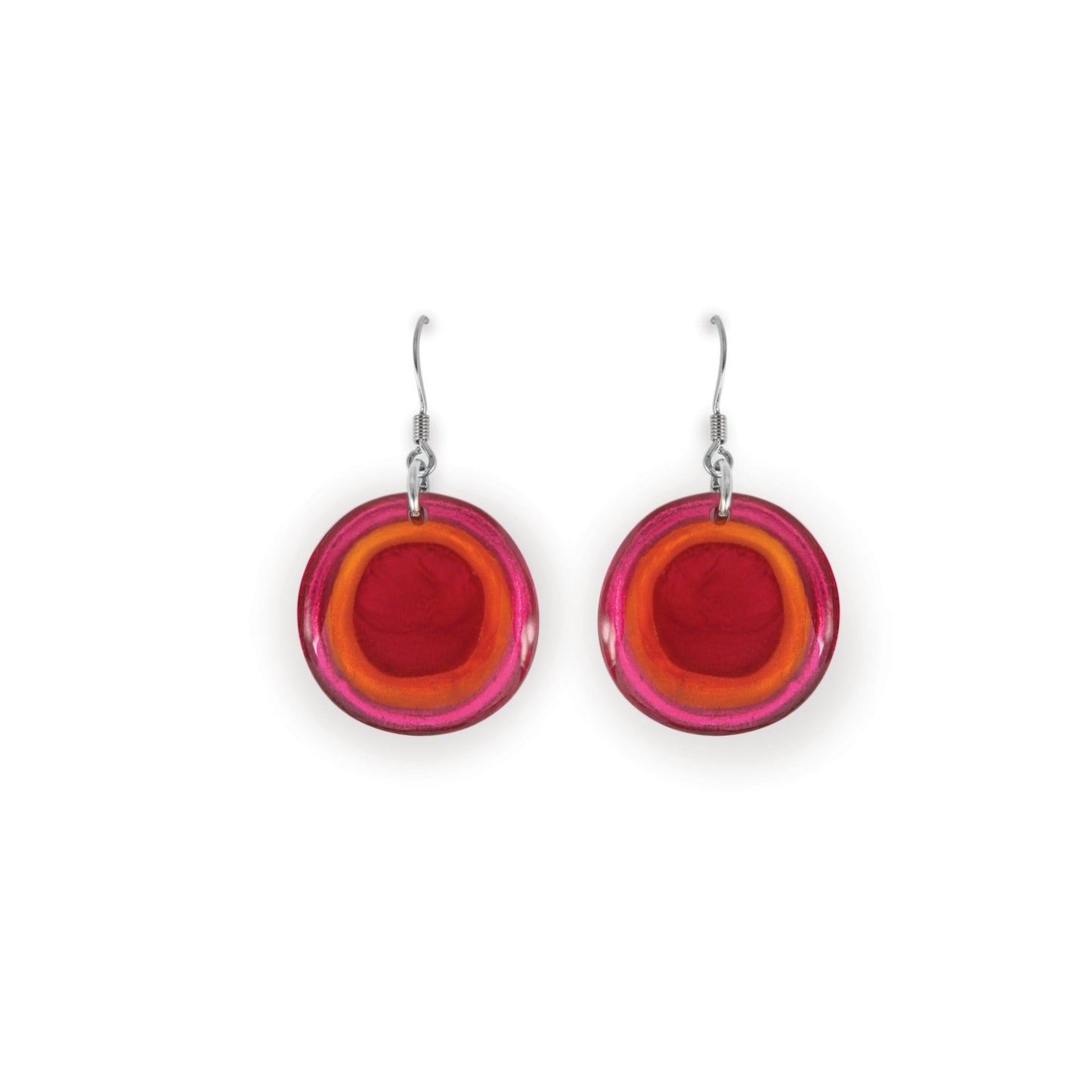 St Tropez Resin Pebble Shiny Fish Hook Earrings | The Jewellery Stop
