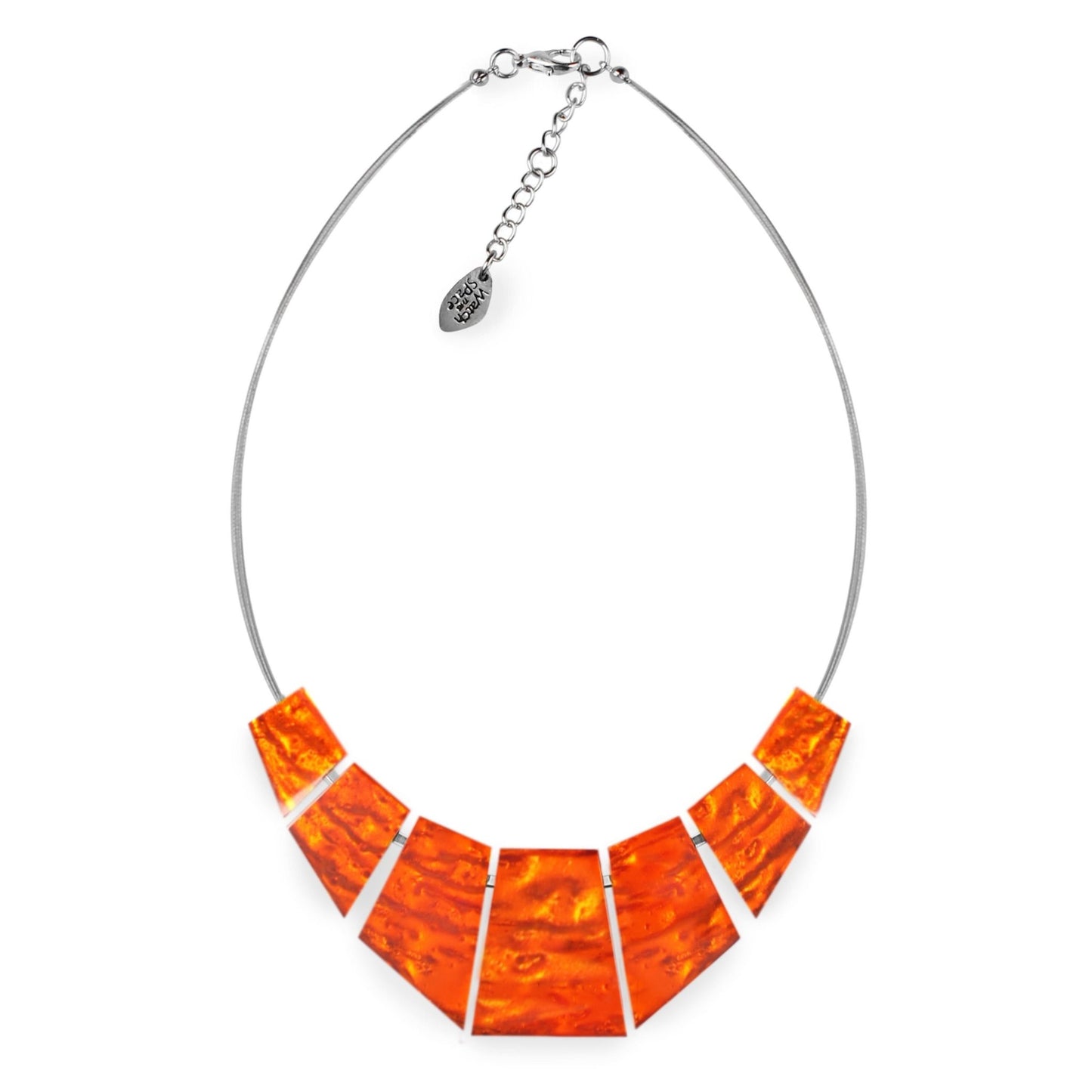 Orange Aztec Necklace on Wire | The Jewellery Stop