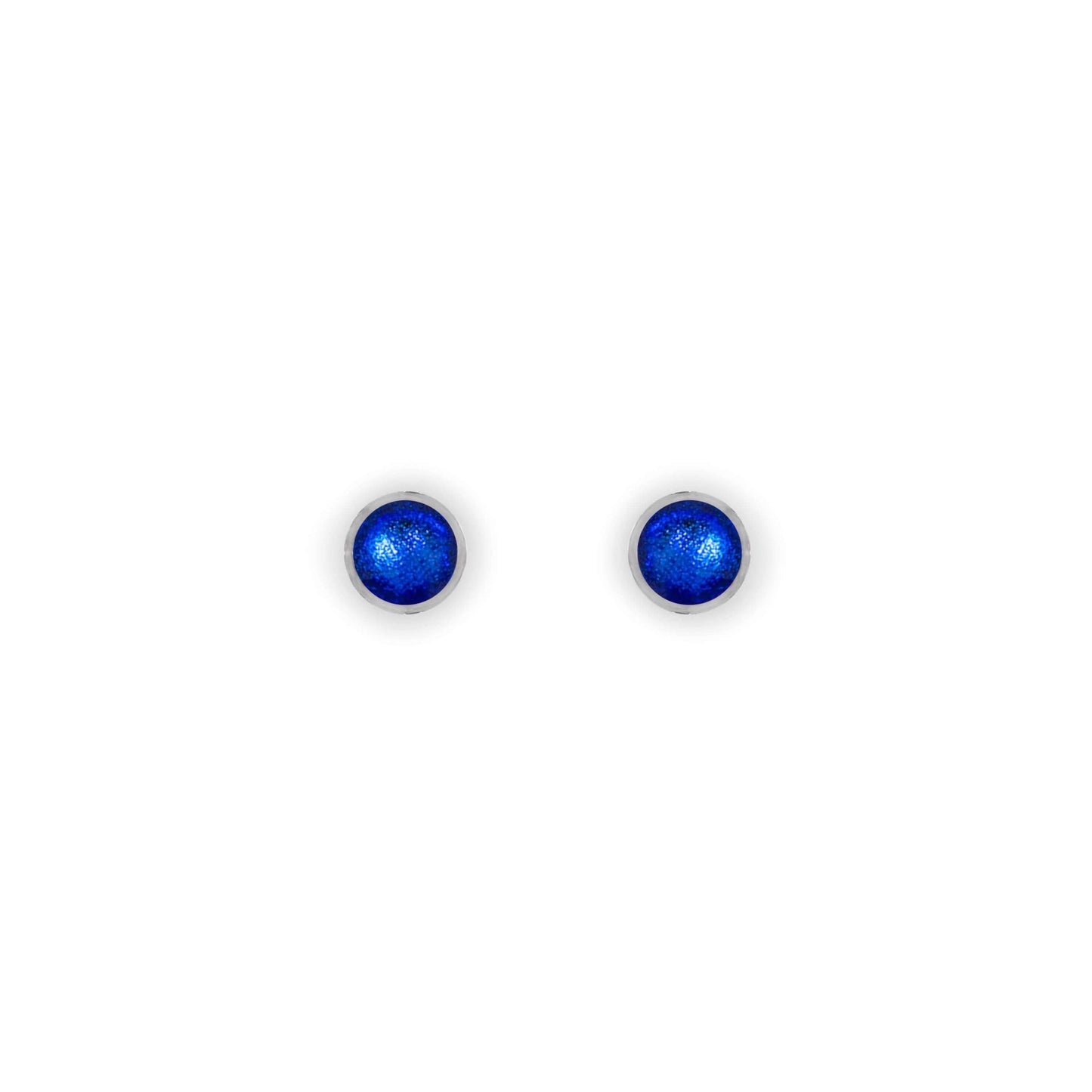 Azure Aluminium Circles Shiny Mini Stud Earrings | The Jewellery Stop