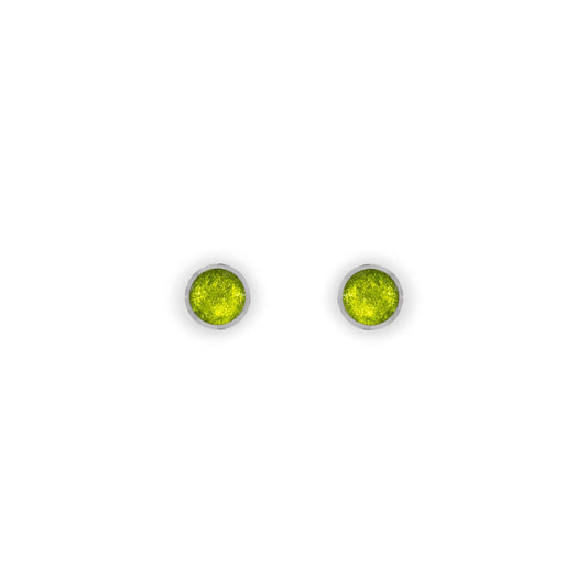 Citrus Aluminium Circles Shiny Mini Stud Earrings | The Jewellery Stop