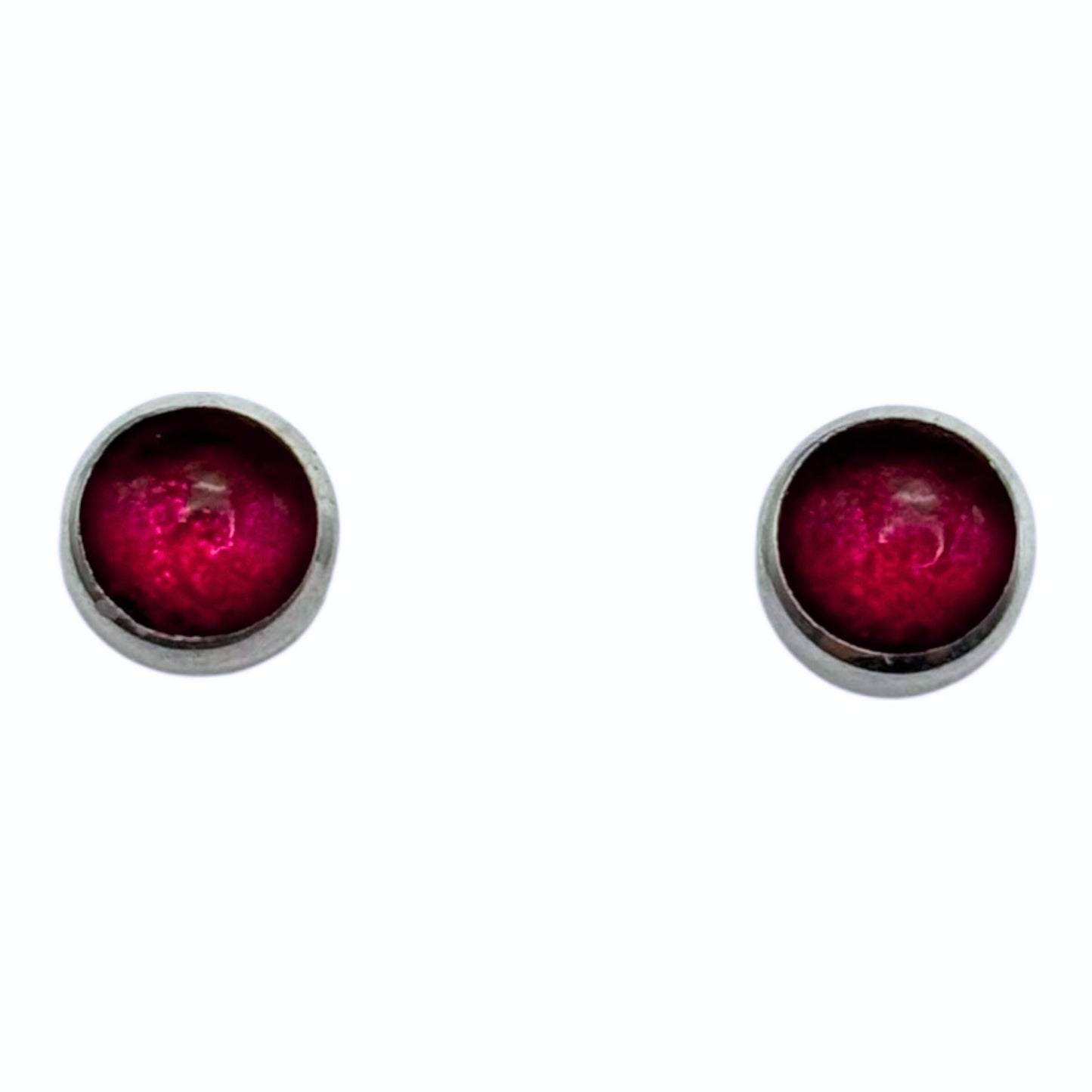 Tropical Aluminium Circles Shiny Mini Stud Earrings | The Jewellery Stop