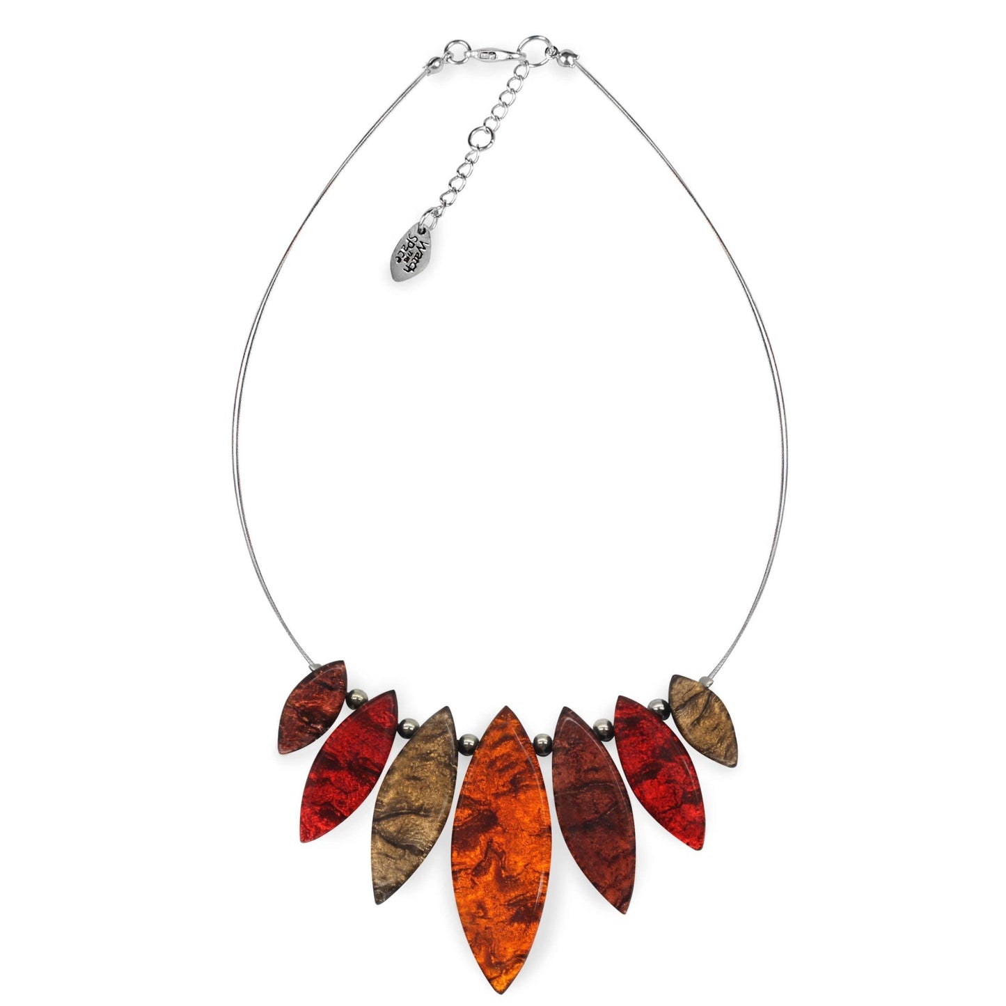 Chilli Aztec Leaf Shiny Necklace | The Jewellery Stop