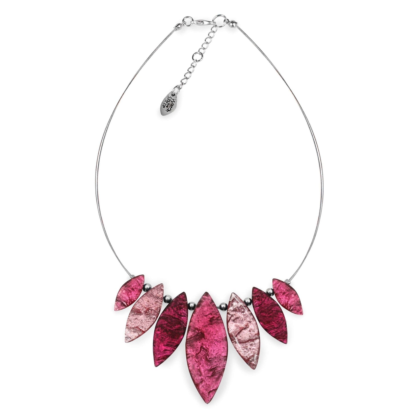 Flamingo Aztec Leaf Shiny Necklace | The Jewellery Stop